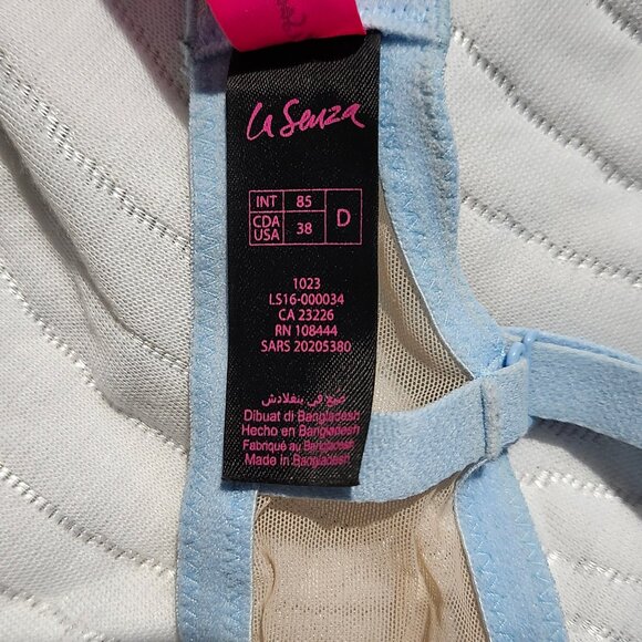 La Senza Beige With Blue Flowers Lace Bra 38D - Picture 4 of 4